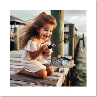 Girls love to fish Posters and Art